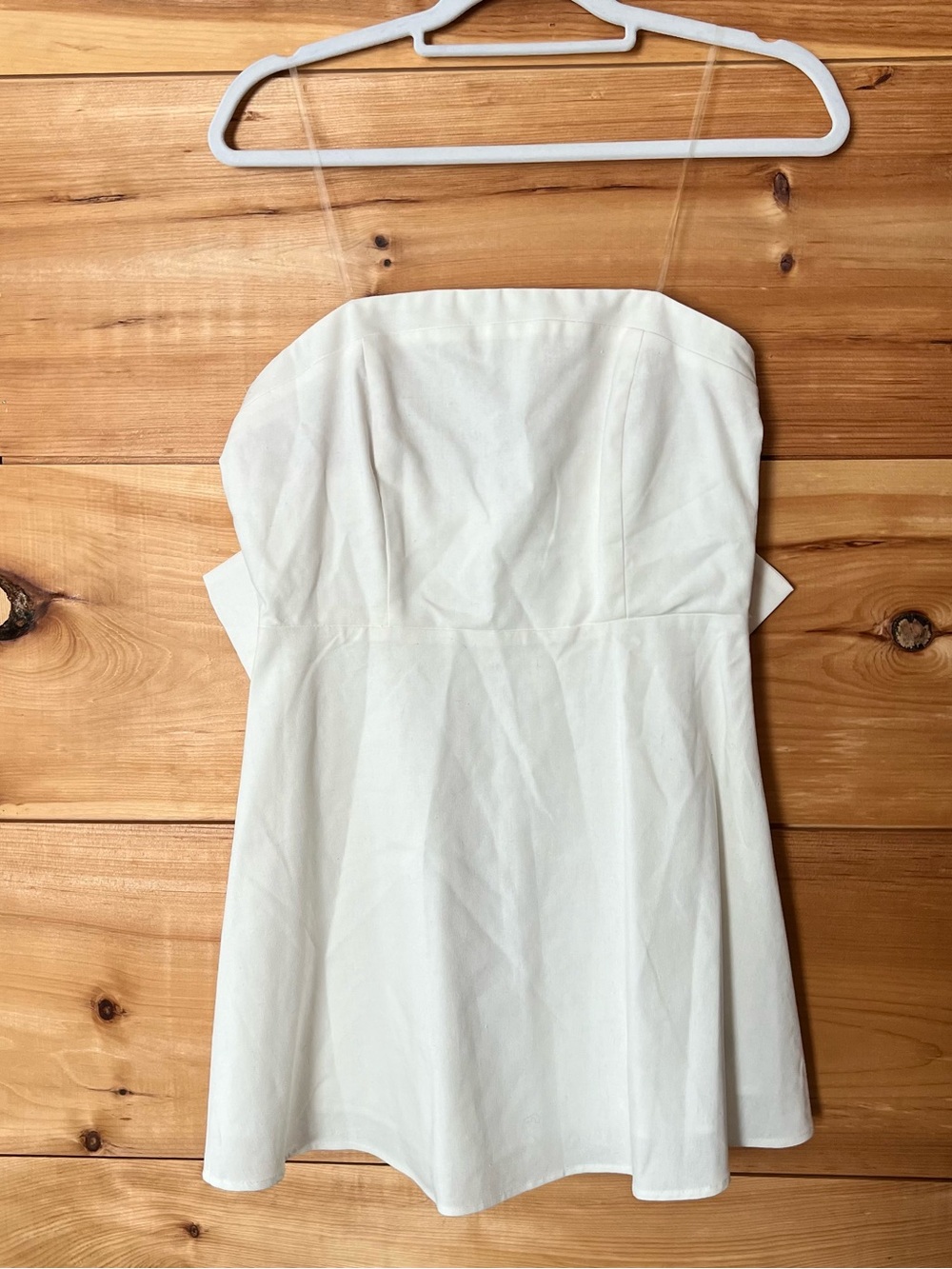 Altar'd State Strapless White A-Line Mini Dress w/Bow Bridal Evening Coquette